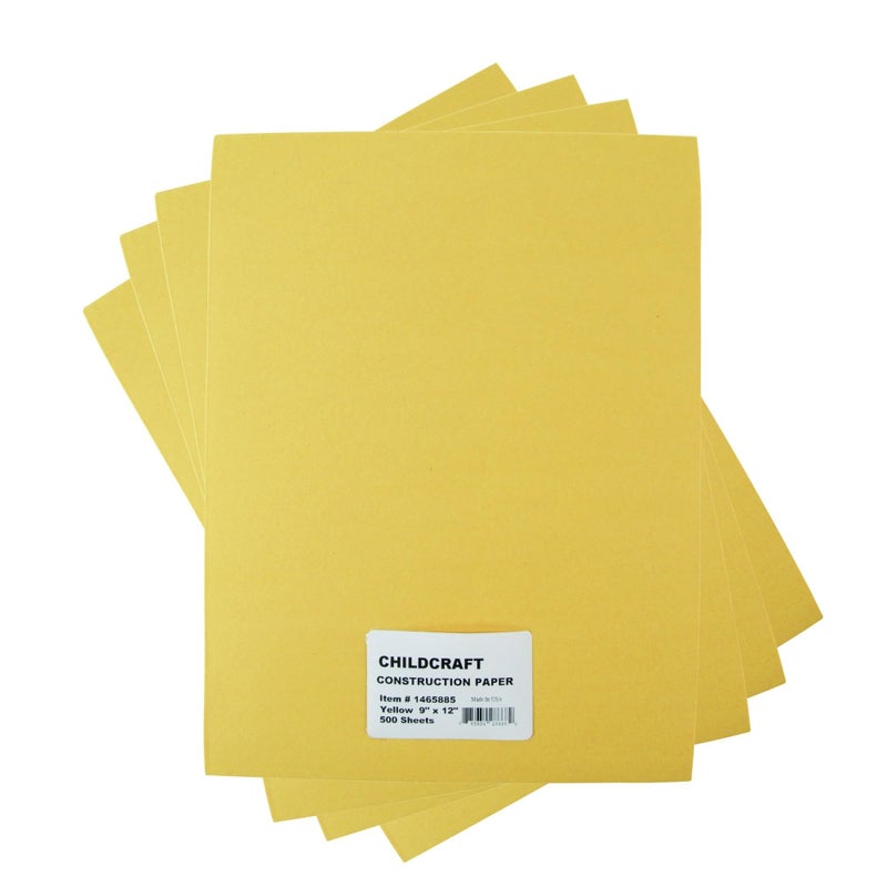 Childcraft Construction Paper, 9 x 12 Inches, Yellow, 500 Sheets - Image 1